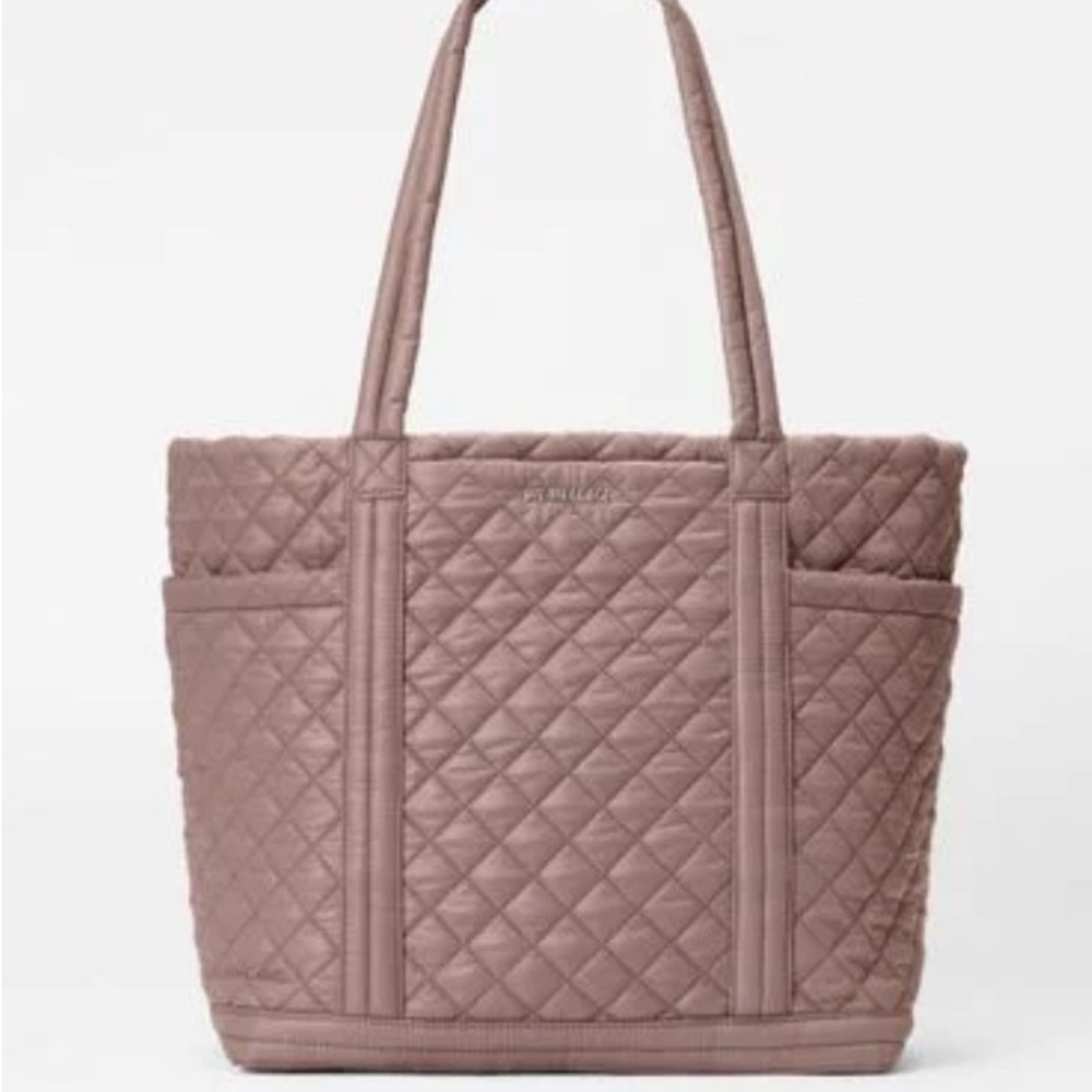MZ Wallace Mauve Metro Utility Tote with multicolor floral lining